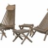 EcoChair stolsett med sidebord og fotskamler - Furu - Grå