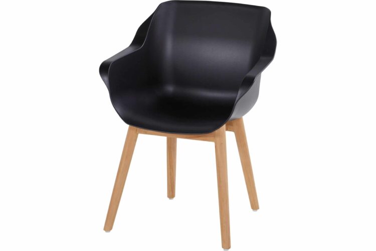 Sophie Teak Armchair - carbon black