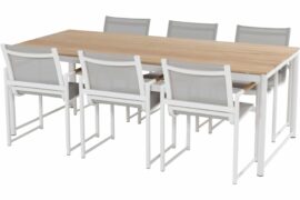 Fontaine spisegruppe med 6 stoler - royal white