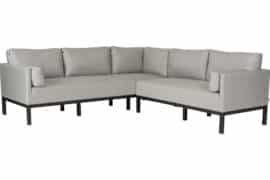 Evie spisevinkel sofa med bord 2V3 – Sunbrella lead chiné