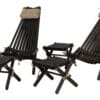 EcoChair stolsett med sidebord og fotskamler - Furu - Sort