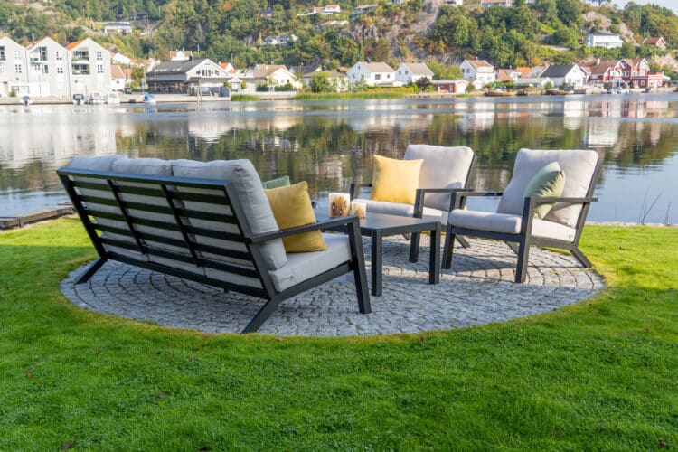 Denver sofa 3-seter - sort/lys grå