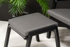 Vancouver reclinersett med høydejusterbart sidebord - sort/mellomgrå