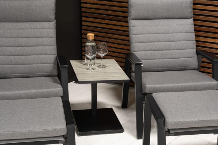 Vancouver reclinersett med høydejusterbart sidebord - sort/mellomgrå - Bilde 4