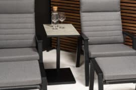 Vancouver reclinersett med høydejusterbart sidebord - sort/mellomgrå