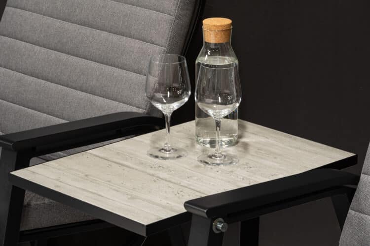 Vancouver reclinersett med høydejusterbart sidebord - sort/mellomgrå - Bilde 6