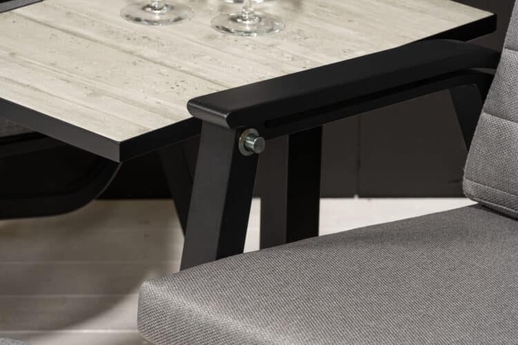 Vancouver reclinersett med høydejusterbart sidebord - sort/mellomgrå - Bilde 5