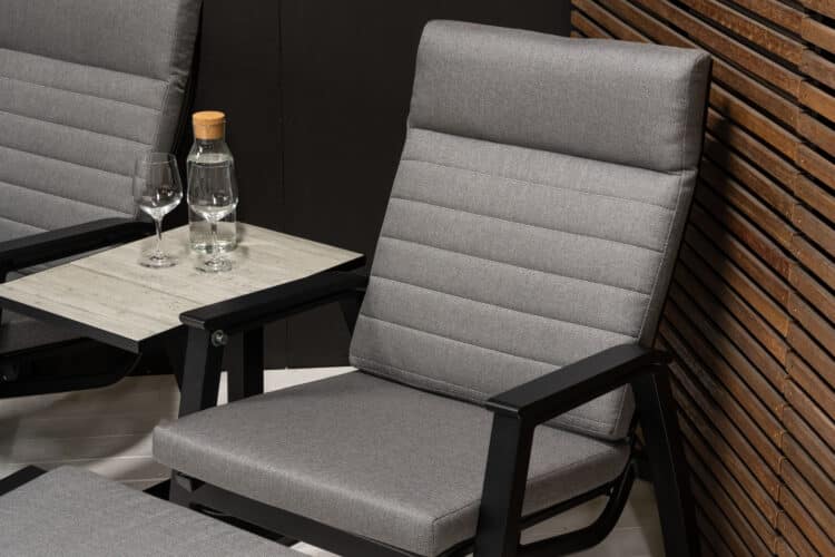 Vancouver reclinersett med høydejusterbart sidebord - sort/mellomgrå - Bilde 7