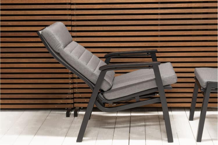 Vancouver reclinersett med høydejusterbart sidebord - sort/mellomgrå - Bilde 12