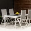 Salerno uttrekkbart spisebord med 4 Aruba posisjonsstoler