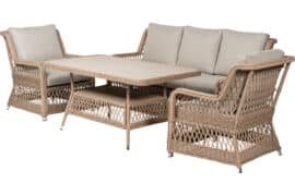 Sofie sofagruppe 3+1+1 m/bord - åpen flett - Vareprøve