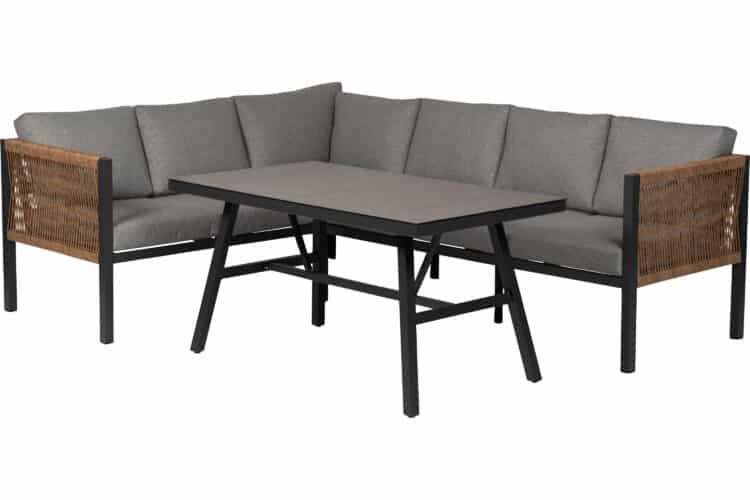Cadley hjørnesofa m/bord - antrasitt