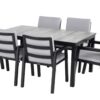 Comino og Ancona spisegruppe med 6 stoler - carbon black