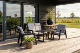 Alternative view of Ancona sofagruppe med bord (regulerbar sofa) - carbon black