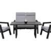 Ancona sofagruppe med bord (regulerbar sofa) - carbon black