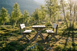 Alternative view of Hovden Spisegruppe - Brunimpregnert furu