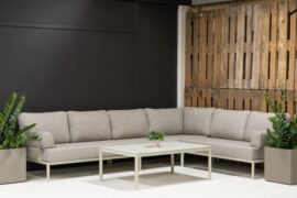 Alternative view of Miami hjørnesofa med bord - krem - Vareprøve