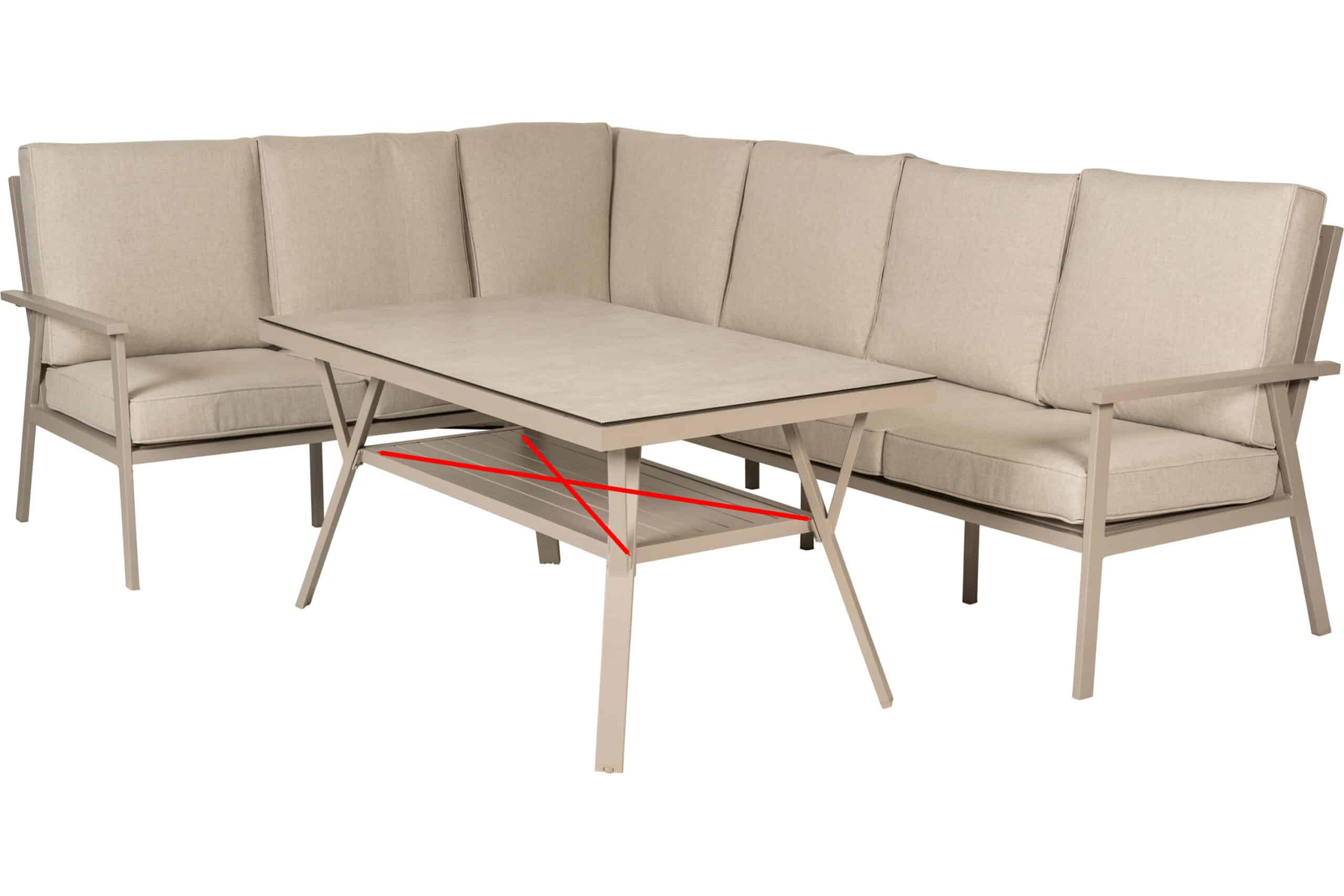 Darlington Hjørnesofa 2V3 m/bord - sand - vareprøve Darlington Hjørnesofa 2V3 m/bord - sand - vareprøve