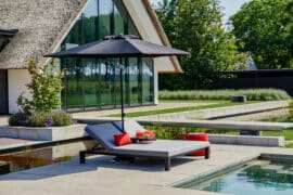 Eva solseng dobbel m/bord - Sunbrella flanelle - Vareprøve Eva solseng dobbel m/bord - Sunbrella flanelle - Vareprøve