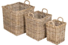 Høye oppbevaringskurver i rattan 3 stk - Vareprøve
