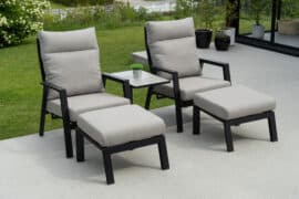 Portland høydejusterbart sidebord - sort