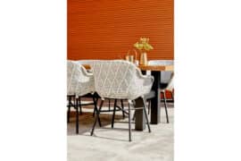 Yasmani og Delphine spisegruppe med 6 stoler - hvit