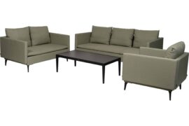 Hunter sofagruppe 3+2+1 med bord – Sunbrella almond