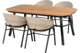 Tubb spisebord alu/teak