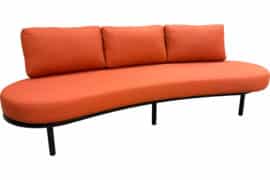 Curve 3-seter sofa - Svart / Terracotta
