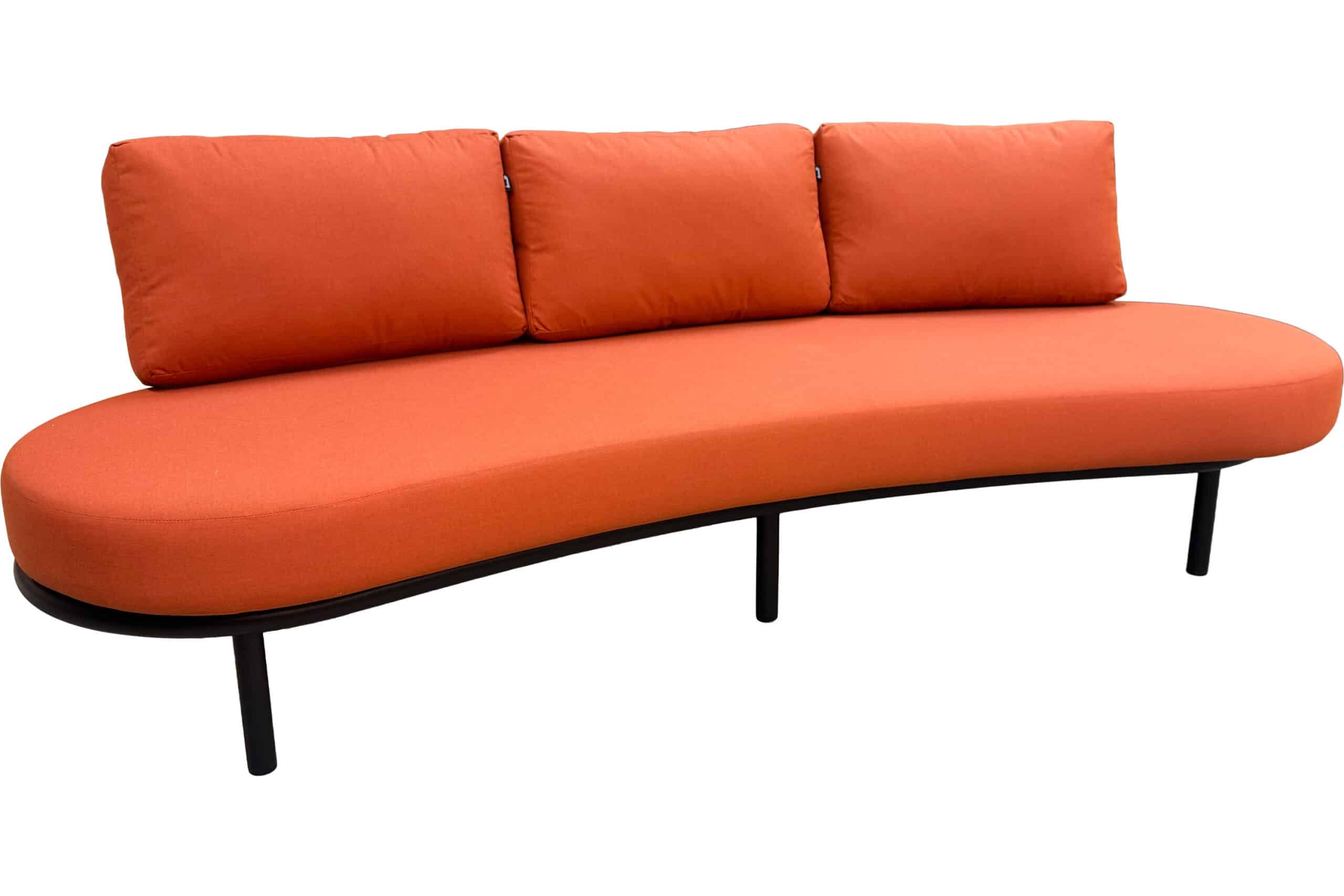 Curve 3-seter sofa - Svart / Terracotta Curve 3-seter sofa - Svart / Terracotta